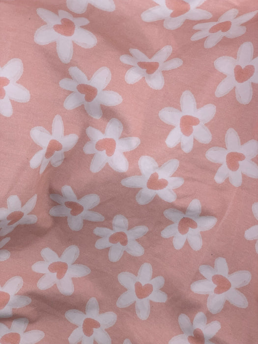 RTS cotton lycra-pink daisies