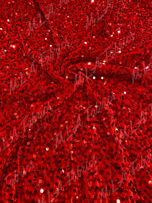 RTS- Velvet Sequins Red